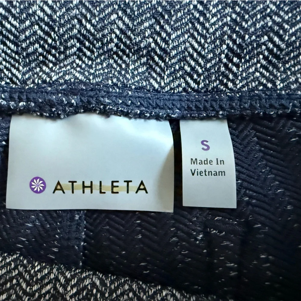 Athleta Herringbone Metro High Waisted Leggings Sz Small Heather Gray Pockets - Picture 9 of 15